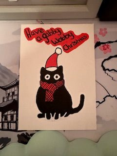 Custom Cat Chrismas A5 Canvas Board - WeavieWhimsies