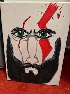 Kratos God Of War A3 Canvas Painting - WeavieWhimsies