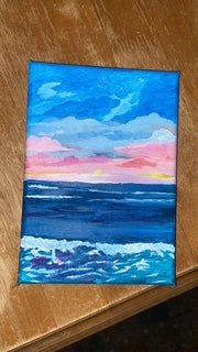 Sunset At Sea Small Canvas - WeavieWhimsies